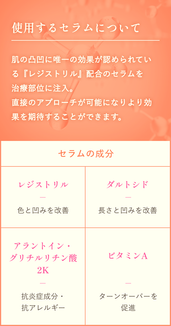 使用するセラムについての説明